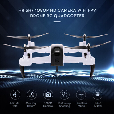 

HR SH7 1080P HD Camera Wifi FPV Drone Altitude Hold Follow-up Shooting Gesture Selfie 18mins Flight Time RC Quadcopter