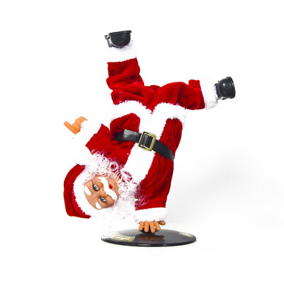 

1Pc Christmas Santa Claus Decor Dancing Santa Claus Handstand Music Ornaments Christmas Gift