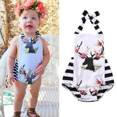 

Christmas Deer Infant Baby Girl Clothes Bodysuit Romper Jumpsuit Playsuit Outfit