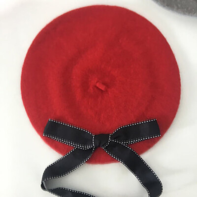 

Fashion Vintage Bow-Knotted Wool Beret Hat Fashion Caps