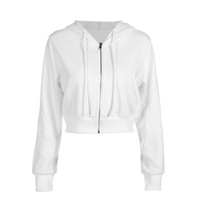 

Women Solid Color Hoodie Long Sleeve Zipper Casual Warm Winter Autumn Loose Tops
