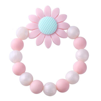 

Flower Baby Bracelet Rattle Elastic Silicone Beads Bangles Baby Teether