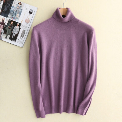 

QIANMUCHUN Womens High Lapel Cashmere Sweater Comfort Soft 5782
