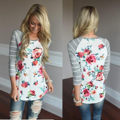 

New Women&39s Loose Long Sleeve Cotton Casual Blouse Shirt Tops Fashion T-shirt