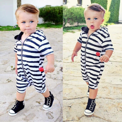 

Newborn Infant Baby Boys Girls Hooded Romper Bodysuit Jumpsuit Clothes Outfits