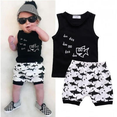 

Fashion Newborn Baby Boys Clothing Set Summer Tops T-shirt Shorts Outfits