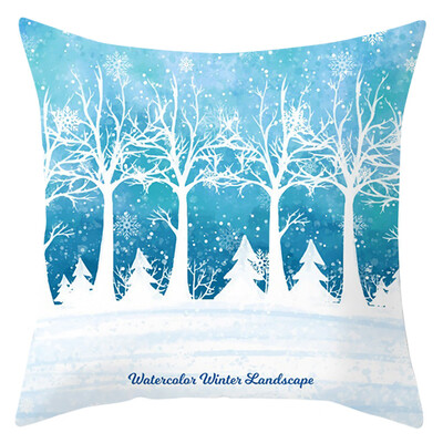 

Siaonvr Christmas Series Home Decor Polyester Peach Skin Pillow Case 18x18in