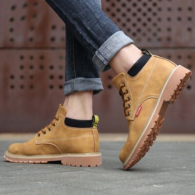 

Retro wild tooling shoes male Korean version of high-cut casual rhubarb boots
