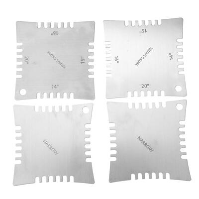 

4pcsbag Stainless Steel Guitar Fingerboard Notched Radian Measuring Silver