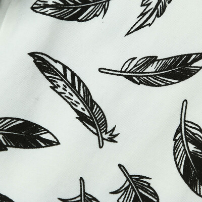 

4Pcs Infant Baby Boy Girl Leaf Print TopsPantsHatBibs Outfits Set Clothes