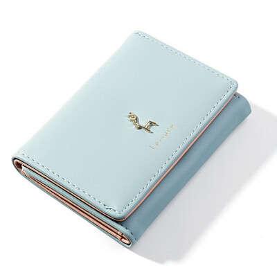 

Quality Women Leather Wallets Candy Color Female Three Folded Women Small Money Bag Coin Purse Photo Card Holder Sweet Wallets