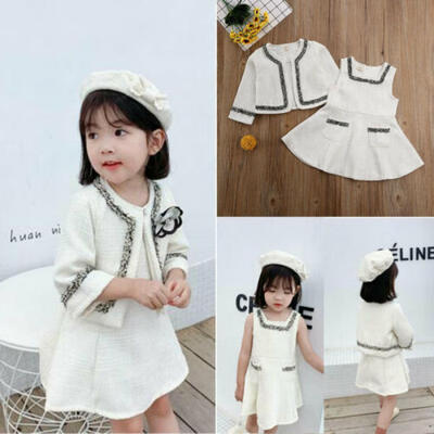 

US Infant Kid Baby Girl Hemp Pageant Coat Tutu Dress Party Outfit Clothes Sets