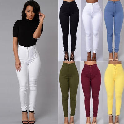 

New LADIES WOMEN HIGH WAISTED SEXY SKINNY JEANS PANTS SIZE 6 8 10 12 14 UK