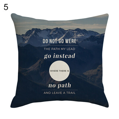 

Wisdom Letters Phrase Pillow Case Linen Cushion Cover Sofa Bedroom Car Decor
