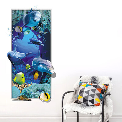 

Siaonvr 3D Dolphin PVC Sticker Wall Stickers Wallpaper Living Room Decoration