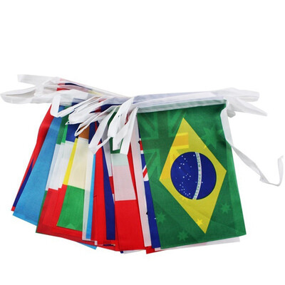 

2018 World Crazy Cup String National Flag Set of 32 Countries Team Flags Banner Indoor & Outdoor Decorations Polyester Football Ga