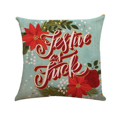 

Tailored Happy Christmas Pillow Cases Sofa Cushion Cover Home Decor Pillow Case