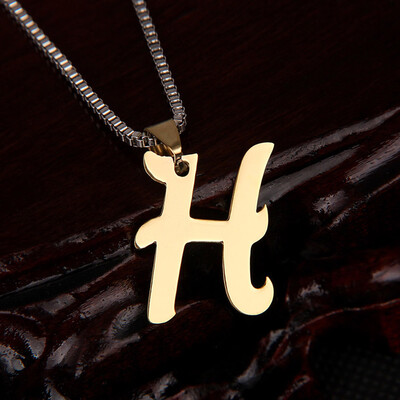 

A-Z 26 Letters Gold Colors Pendant Necklaces Women Choker Necklace Jewelry