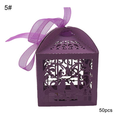 

50PcsSet Lace Ribbon Hollow Love Bird Wedding Favor Sweets Candy Boxes Gifts