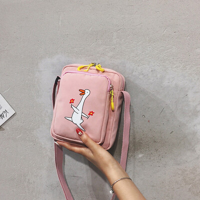 

Tailored Women Fun Cute Ducklings Shoulder Bag Cartoon Girl Student Slung Canvas Bag