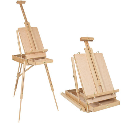 

Ktaxon 79" French Easel Portable Folding Wooden Beechwood Sketch Box with 115" Divided Compartment Storage Drawer Perfect
