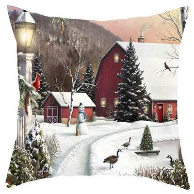 

Siaonvr Merry Christmas Short Plush Pillowcase Sofa Pad Set Home Decoration 18x18 Inch