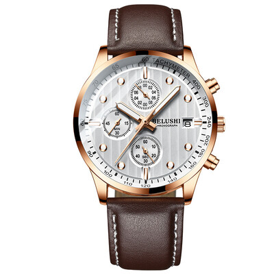 

Luxury Mens Quartz Watch Sport Casual Wristwatch Men Military Clock Leather Wrist Watch Waterproof 30M Relogio Masculino 2019