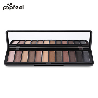 

Popfeel Cosmetic Pearly Matte 12 Color Eye Shadow Palette with Mirror