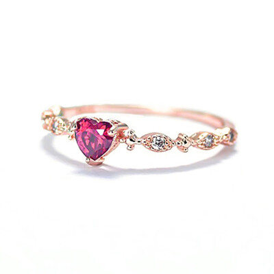 

New Gold Rings Plated In Rose Crystal Silver Plated Wedding Engagement Rings