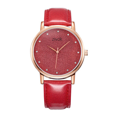 

ZIVOK Women Quartz Wrist Watch PU Leather Fashion Watch World Time Display for Couple with Gift Box