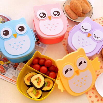 

1050ml Owl Lunch Box Bento Food-Safe Plastic Food Picnic Container Portable Box