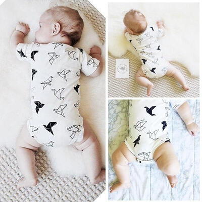 

Baby Girls Boy Origamibirds Print Rompers Jumpsuit Onesie Summer Clothes Outfits
