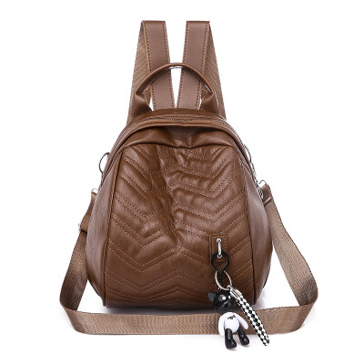 

Multipurpose Shoulder Bag Korean Pu Leather Fashionable Personality Baitao Leisure Simple Travel Backpack
