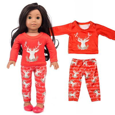 

Gobestart Chirstmas Clothes Pants Shirt For 18 Inch American Boy Doll Accessory Girl Toy