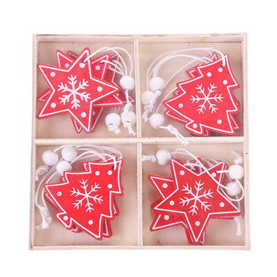 

CAR-TOBBY Merry Christmas Decorations for Home Christmas Snowflake Star Santa Claus Bells Xmas Tree Hanging Ornaments