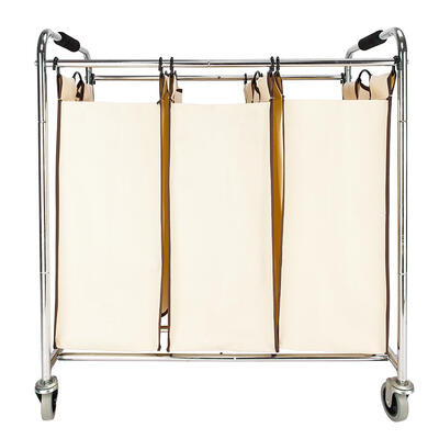 

3 Bag Heavy-Duty Bags Laundry Sorter Cart Basket Bag Hamper Rolling Cloth Storage US