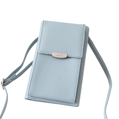 

Multi-pocket Solid Color Faux Leather Women Mini Shoulder Bag Phone Pouch Purse