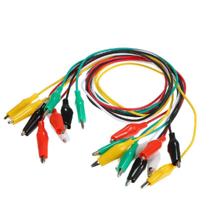 

10pcs 50CM Wire Electronics Connecting Wire Test Alligator Clips Colorful Crocodile Clips Cable Jumper Test Leads Double-ended