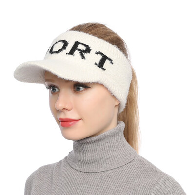 

Tailored Fashion Women Curling Baseball Hat Winter Warm Crown-less knitted Peaked Cap