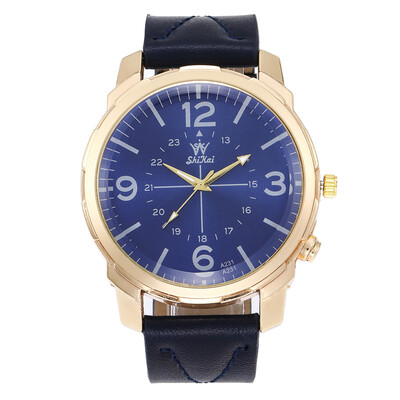 

Gobestart Luxury Men Watch Business Large Dial Watch Fashion Quartz Leather Belt Watch