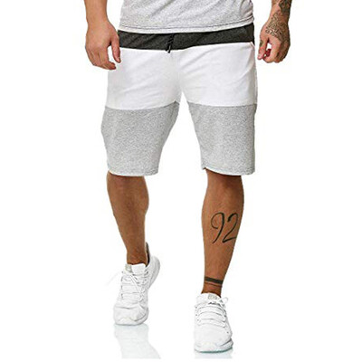 Gobestart Mens Splicing New Style Cotton Multi-Pocket Overalls Shorts Fashion Pant