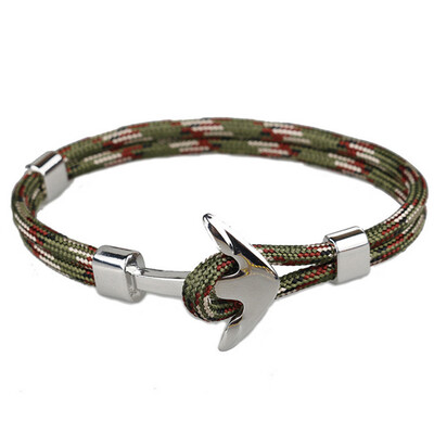 

New Black Anchor Bracelet For Men Fashion Handmade Charm Braclet Jewelry Male Accessories
