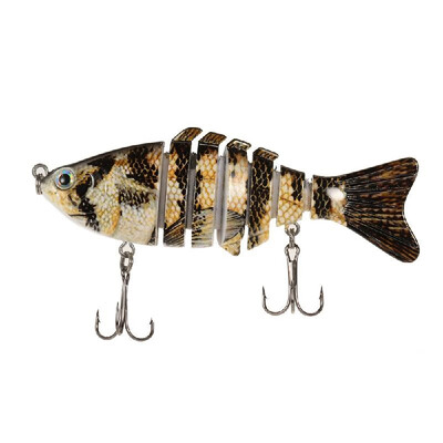 

100mm 13g 39" 7 Segments Multi-Jointed Hard Fishing Lure Life-like Swimbait Crank Bait 2 Treble VMC Hooks