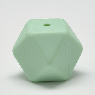 

Food Grade Environmental Silicone Beads Chewing Beads For Teethers DIY Nursing Necklaces Making Faceted Cube PaleTurquoise 17