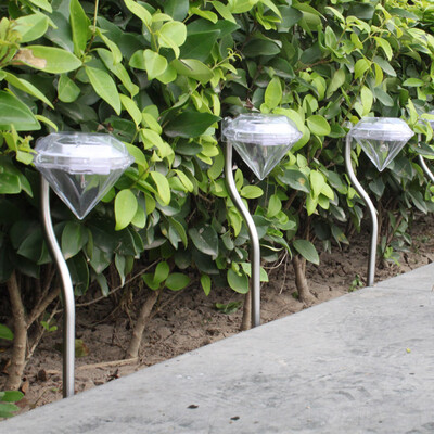

〖Follure〗Outdoor LED Solar Light Pathway Landscape Ground Mount Lamp Diamond Shape Garden Lamp Fence Solar Lamp LED Light