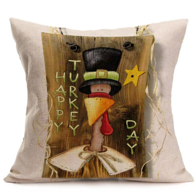 

Tailored Happy Fall Thanksgiving Day Soft Linen Pillow Case Cushion Cover Home Decor