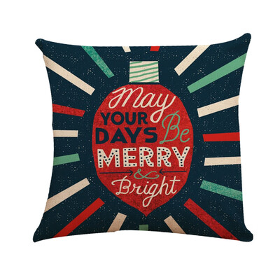

Tailored Xmas Cotton Pillow Case Linen Cushion Cover Merry Christmas Home Decoration