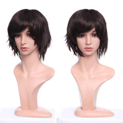 

Long Curly Synthetic Wig with Bangs Short Hair Wigs Heat Resistant Full Wig Full Head for Women