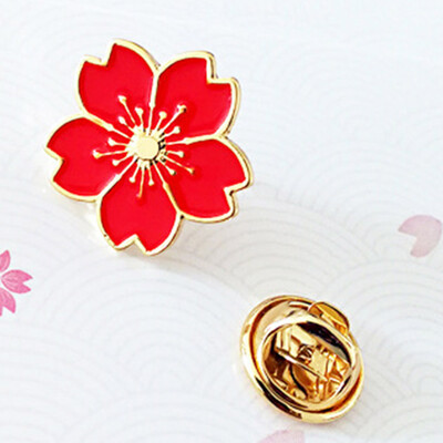 

Pretty Cherry Blossoms Flower Brooches Pins Collar Jacket Badge Women Jewelry