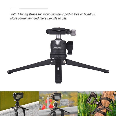 

Andoer Table Desktop Mini Travel Tripod with Ball Head Quick Release Plate for Canon Nikon Sony DSLR for GoPro Hero 6543 for Y